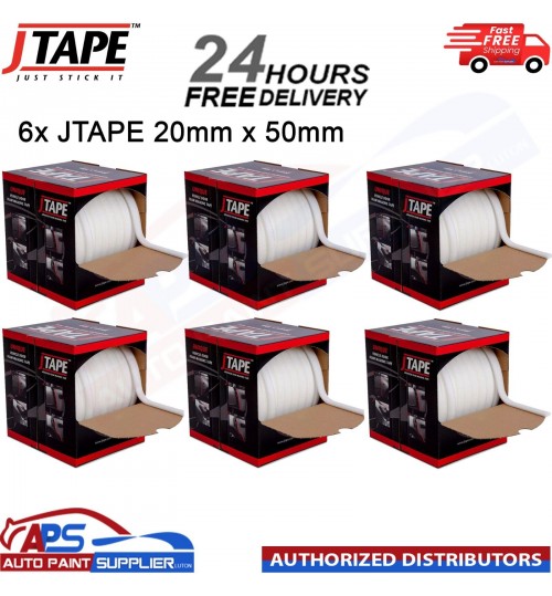 6x J TAPE Advanced Soft Edge Foam Masking Tape 20mm x 50m Paint Car Automotive